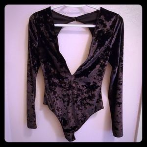 Victoria's Secret Velvet plunging bodysuit